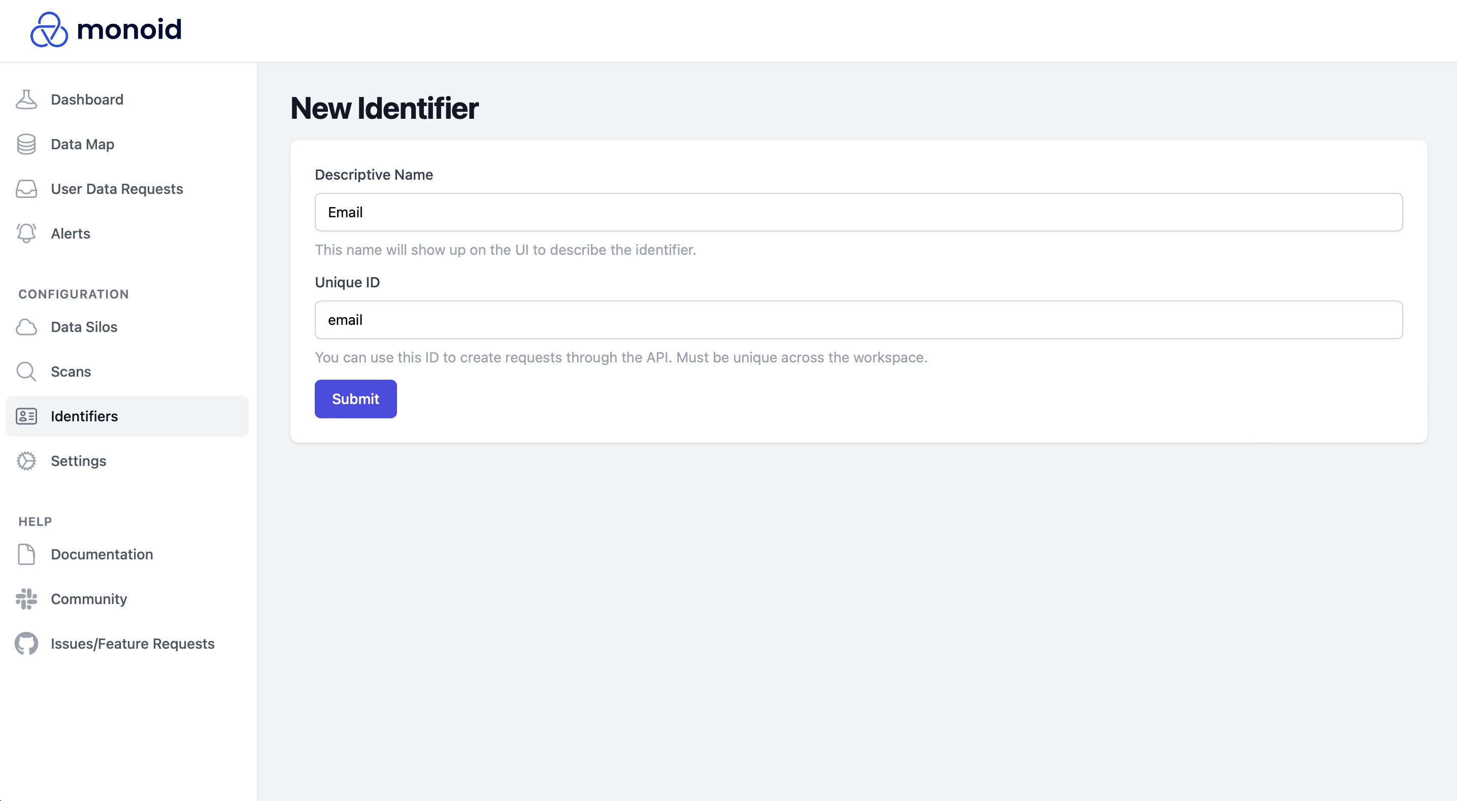 Creating a User Identifier